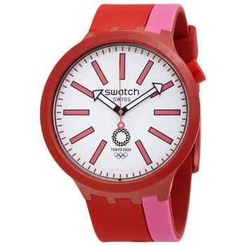 Swatch | BB Kurenai Red Quartz White Dial Men's Watch SO27Z101 9折, 满$75减$5, 满减