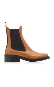 推荐Ganni - Women's Wide-Welt Leather Chelsea Boots - Brown - IT 37 - Moda Operandi商品
