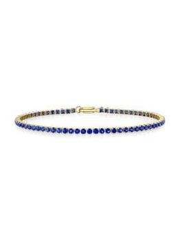 商品Saks Fifth Avenue | 14K Yellow Gold & Blue Sapphire Tennis Bracelet,商家Saks OFF 5TH,价格¥12716图片