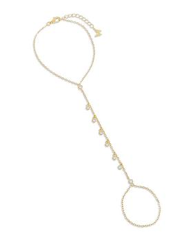 商品By Adina Eden | Bezel Shaker Hand Chain Bracelet in 14K Gold Plated Sterling Silver,商家Bloomingdale's,价格¥407图片