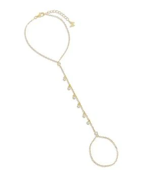 By Adina Eden | Bezel Shaker Hand Chain Bracelet in 14K Gold Plated Sterling Silver,商家Bloomingdale's,价格¥449