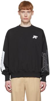 we11done卫衣好不好, We11done | Black Cotton Sweatshirt商品图片 3折