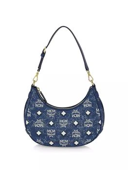 MCM | Small Aren Denim Jacquard Hobo Bag 6.9折