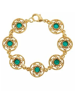 2028 | Gold Tone Round Crystal Stone Bracelet,商家Macy's,价格¥283