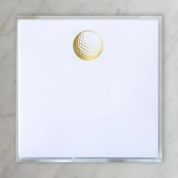 Black Ink | Paddie Gold Foil Golf Notepad Set In White,商家Premium Outlets,价格¥286