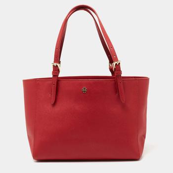 product Tory Burch Red Leather Medium York Buckle Tote image