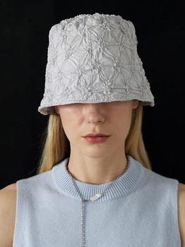 商品UNDERCONTROL STUDIO | Stand Bucket Hat - Flower Embo (Fog Gray),商家W Concept,价格¥487图片