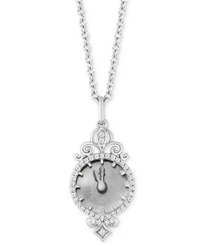 Disney Enchanted Vault | Mother of Pearl & Diamond (1/10 ct. t.w.) Almost Midnight Clock Charm Pendant Necklace in Sterling Silver, 16" + 2" extender,商家Macy's,价格¥1283