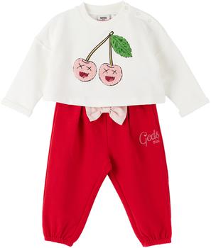 GCDS | Baby Off-White Cherry Sweatshirt & Lounge Pants Set商品图片,