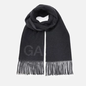 推荐Ganni Women's Fringed Wool Scarf - Black商品