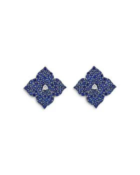 Piranesi | 18K White Gold Fiore Blue Sapphire & Diamond Pavé Flower Large Stud Earrings,商家Bloomingdale's,价格¥35497