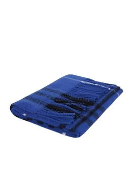 推荐Blue Cashmere/Wool Blend Check Scarf商品