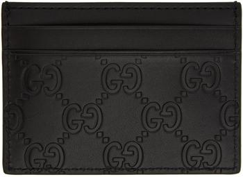 Gucci | Black Leather GG Card Holder商品图片,独家减免邮费