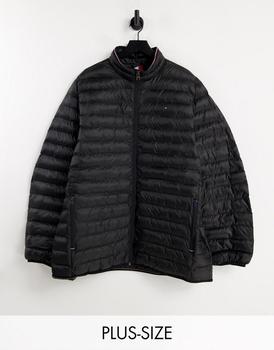 推荐Tommy Hilfiger Big & Tall packable round jacket in black - BLACK商品