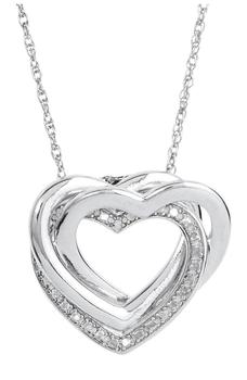 推荐Sterling Silver Diamond Interlocking Necklace - 0.01 ctw商品
