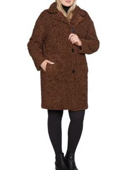 Plus Curly Faux Fur Boyfriend Coat,价格$319.99