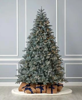 Seasonal | Spruce 9' Pre-Lit PE Mixed PVC Tree with Metal Stand, 3680 Tips, 700 Warm LED, EZ-Connect, Remote, Storage Bag,商家Macy's,价格¥5032