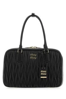 Miu Miu | Miu Miu Matelassé Logo Plaque Zipped Tote Bag 8.6折