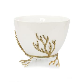 商品Bowl on Base with Coral Design Ornament, 8.5" x 4"图片