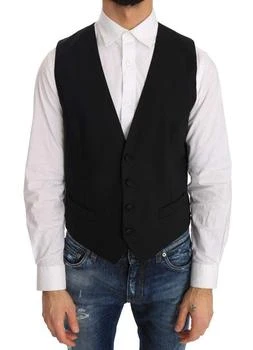 Dolce & Gabbana | Dolce & Gabbana  Black Wool Silk Vest,商家SEYMAYKA,价格¥1633