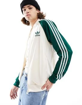 推荐adidas Originals superstar track jacket in off white and green商品
