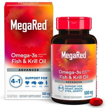 MegaRed | Advanced 4 in 1 500 mg Concentrated Omega-3 Fish & Krill Oil Supplement,商家Walgreens,价格¥183