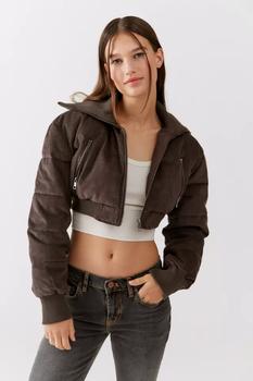 Urban Outfitters | UO Lily Corduroy Cropped Puffer Jacket商品图片,4.9折, 1件9.5折, 一件九五折