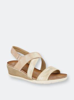 推荐Womens/Ladies Bina Crossover Wedge Sandal Champagne商品