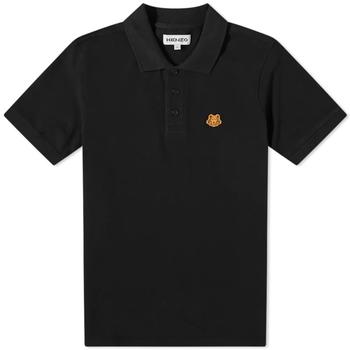 推荐Kenzo Mens Black Tiger Crest Cotton Polo Shirt, Size Large商品