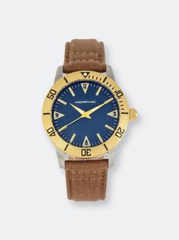 推荐Morphic M85 Series Canvas-Overlaid Leather-Band Watch Gold/Brown商品