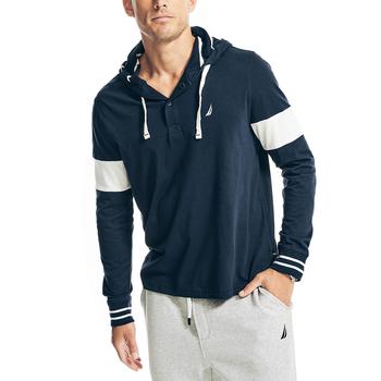 Nautica | Men's Sustainably Crafted Classic-Fit Stripe Long-Sleeve Hoodie商品图片,6.4折