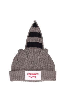 推荐Chunky Racoon Ears Lambs Wool Beanie Hat商品