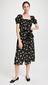 推荐Midi Linen Dress Brigitte in Sunflowers商品