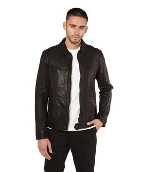 ALL SAINTS | 男式 黑色皮质夹克,商家Zappos,价格¥4022