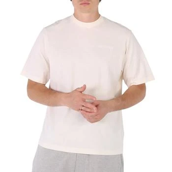 推荐Men's Ecru White Crew-Neck Cotton T-Shirt商品