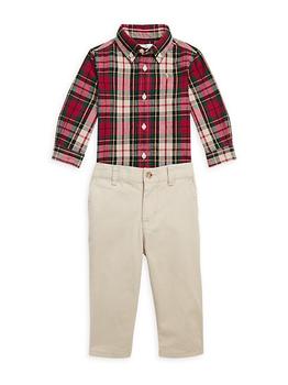 商品Baby Boy's Plaid Polo Shirt & Pants Set图片