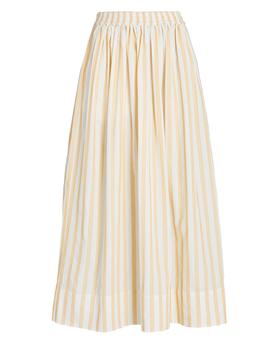 推荐Acler Maxwell Striped Cotton Midi Skirt商品