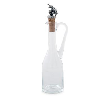 商品Vagabond House | Hand-Blown Cruet Glass Bottle with Cork Stopper and Solid Pewter Bee Honey, Oil, Salad Dressing Bottle,商家Macy's,价格¥355图片