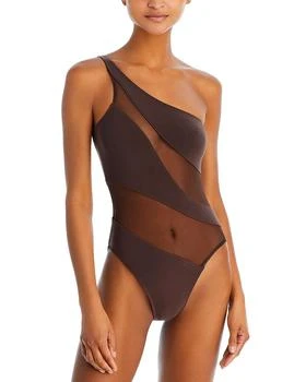 Norma Kamali | Snake Mesh One Shoulder One Piece Swimsuit,商家Bloomingdale's,价格¥1192