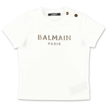 Balmain | Balmain T-shirt Bianca In Jersey Di Cotone Baby Boy商品图片,