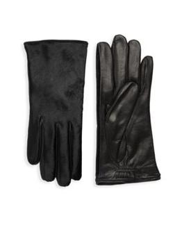 商品Portolano | Dyed Calf Hair Leather Gloves,商家Saks OFF 5TH,价格¥1217图片