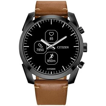 Citizen | Men's CZ Smart Hybrid Sport Brown Leather Strap Smart Watch 43mm,商家Macy's,价格¥2956