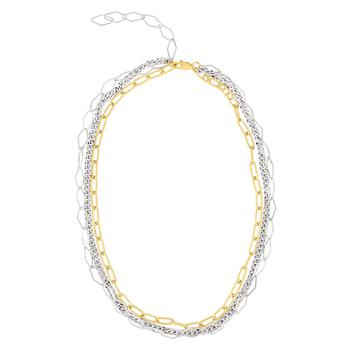 ADORNIA | Adornia Mixed Metal Multi Chain Necklace gold silver商品图片,2.3折