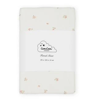 Organic Cotton Poppies Fitted Sheet (120cm x 60cm)