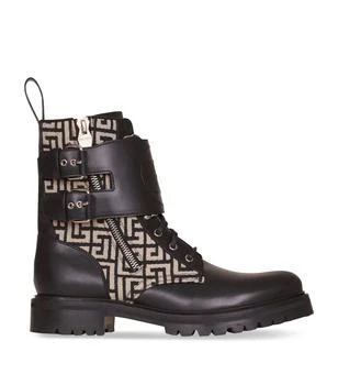 推荐Leather Monogram Print Ankle Boots商品