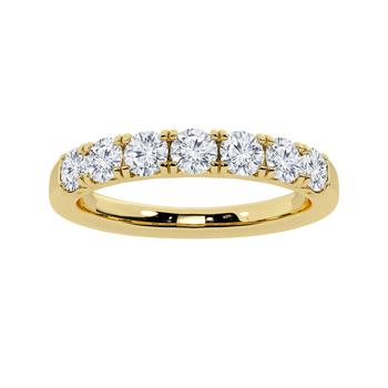商品Brilliant Diamond | 14K Yellow Gold 3/4 CTTW Round-Cut LAB GROWN Diamond Seven Stone Anniversary Band (G+/SI),商家Jomashop,价格¥4942图片