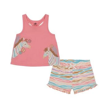 KIDS HEADQUARTERS | Baby Girls Zebra Tank and Terry Shorts, 2 Piece Set 6折×额外8折, 额外八折