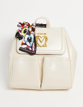 推荐Love Moschino scarf detail backpack in ivory商品