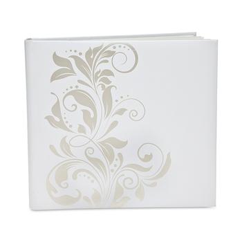 商品Godinger Large White Self-Stick Photo Album with Silver-Tone Ivy Design图片