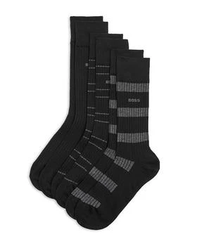 Hugo Boss | Ribbed Cotton Blend Socks - Pack of 3 满$100减$25, 满减